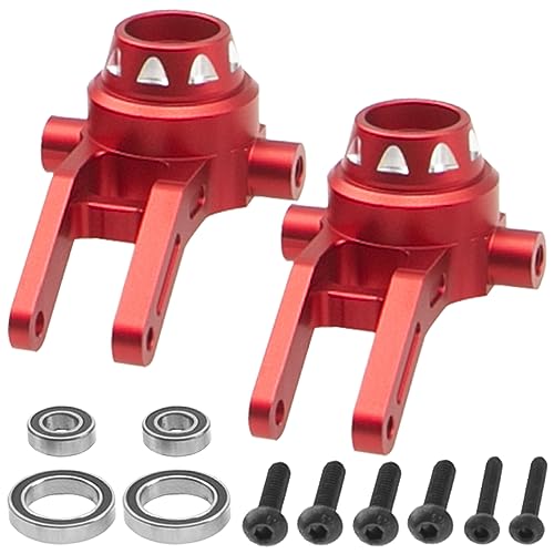 Metal Steering Knuckles Carrier Steering Block Upgrades Parts Compatible with Arrma 1/8 Infraction 4X4 MEGA/Vendetta 4X4 3S BLX RC Car (Red)