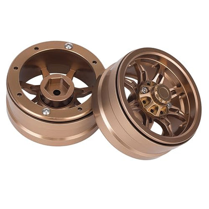 AMK 1.9 Inch CNC Aluminum Beadlock Wheels, 4PCS RC Crawler Wheel Rims with 12mm Hex, Fits SCX10, SCX10 II, SCX10 III, SCX10 Pro, Capra, TRX4, RC4WD D90, 1/10 Scale Rock Crawler
