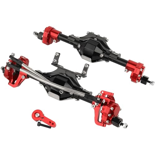 Axle Metal Complete Front and Rear Portal Axle with Gears Shaft for 1/10 RC Crawler Car Axial SCX10 & SCX10 II 90046 90047 CNC Upgrade Parts