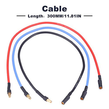 Soft 16AWG Silicone Cable for RC Model, ESC Motor Extension Cable 30cm with 3.5mm Banana Connector for RC Accessory