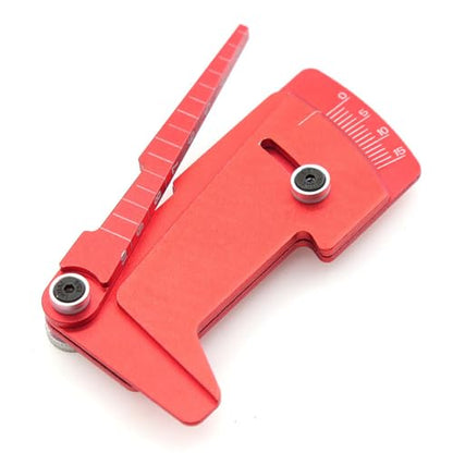 Aluminum Alloy 0-15 Degrees Adjustable RC Car Wheel Tire Camber Gauge Height Measuring Tool for 1/10 RC Car (Red) - color: Red
