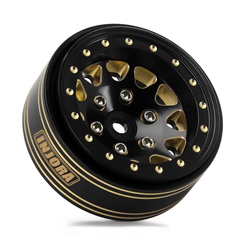 INJORA 1.3 Brass Beadlock Wheel 68g for 1/24 1/18 RC Crawler (Black Gold)