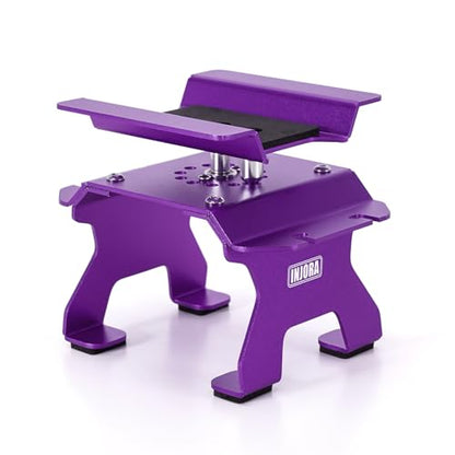 INJORA Aluminum 80g RC Car Stand with Shock Holder for 1/24 1/18 RC Crawler Upgrade(Purple) - color: Purple