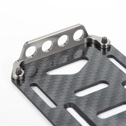 RC Car Parts for Axial for SCX10 1/10 RC Crawler Car Truck Model Upgrade Parts Battery Mounting Plate Tray with Metal Mount Decoration Car Accessories(Gray) - size: Gray