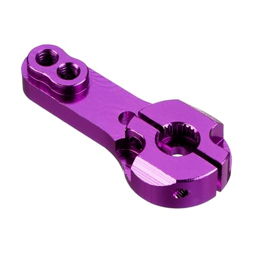 MECCANIXITY 5 Pcs Aluminum Servo Horn 25T Steering Arm 35mm Length Purple Suitable for DIY RC Car/Boat/Airplanes Boat Model Accessories with 2 Pcs Screws - color: Purple