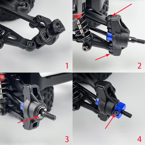 Steel Front Rear CVD Axles Drive Shafts for Arrma 1/18 Granite Grom | Mega 380 Brushed 4x4 Monster Truck RTR Blue Aluminum Wheel Hex - color: Blue