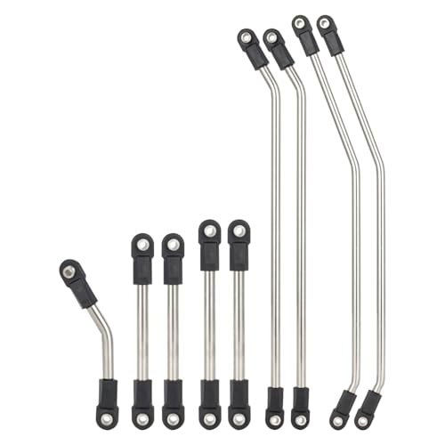 9PCS RC Performance Link Kit for SCX10 II Cheater Rigs 1/10 Crawler Upgrade | Upgrade links to durable metal.9-piece set for suspension & steering.Improve off-road performance & stability. - color: Links Set