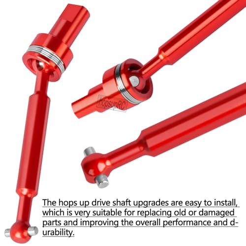 RC Aluminum Metal Shocks&Drive Shaft Axles&Suspension Arms&Steering Block&Camber Links Toe Links&Gearbox&Body Posts Mount&Shock Tower Upgrades Parts for 1/18 LaTrax Teton Desert Prerunner,Red - color: Red(for 1/18)