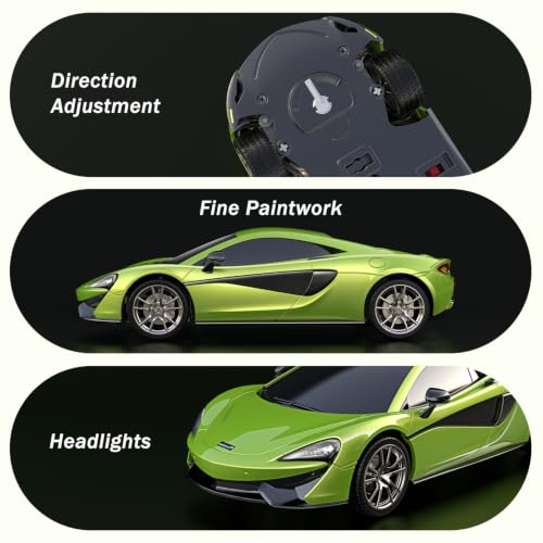 AEROQUEST 1:24 McLaren Remote Control Car（570S-Green） | Officially Licensed,Birthday Gift,Toys for ages 3-8,Electric Sport Racing,front-light ,2.4GHz-supports multi-play - color: Mclaren Green