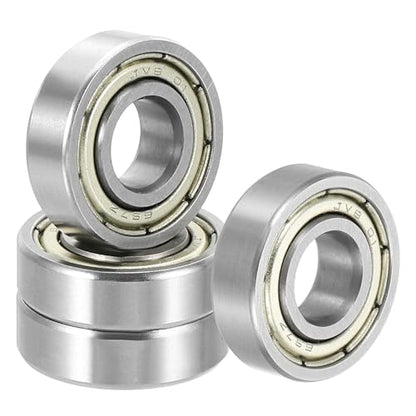 uxcell 4 Pack 697ZZ Deep Groove Ball Bearings, 7x17x5mm Chrome Steel Double Shield Bearing for Electric Motor, Home Appliances, Garden Machinery, (ABEC5) - size: 697ZZ