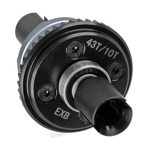 RC 43T/10T Front&Rear Diff Gear Differential Upgrades Part for 1/8 Kraton,Outcast,Notorious,Talion 6s BLX/EXB,1/7 Big Rock,Fireteam,Mojave 6s BLX,Titanium - color: Titanium-(upgrades）
