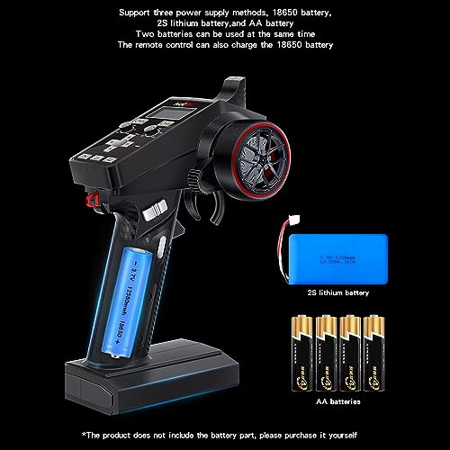 HOTRC CT-6A RC Transmitter and Receiver 6 Channel 2.4ghz Hand Controlled RC Car Boat Tanks Remote Controller (CT-6A)