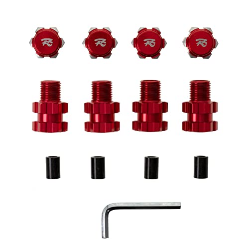 Aluminum Alloy Wheel Hex Hub Adapter Extension 4PCS 10MM to 17MM for Traxxas Maxx 1/10 RC Car Spare Part Accessory - color: Red