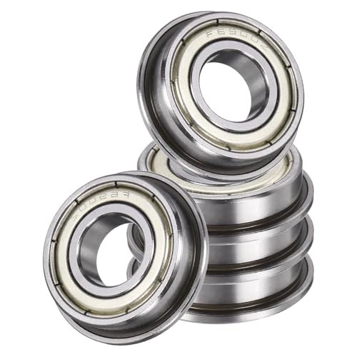 uxcell 5Pcs F6900ZZ Flanged Ball Bearings, 10 x 22 x 6mm Double Shielded Chrome Steel Deep Groove Bearing, ABEC5 - size: F6900ZZ 10 x 22 x 6mm