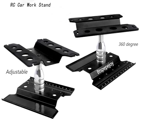RC Car Work Stand RC Car Repair Work Stand Repair Workstation for 1/8 1/10 1/12 Scale Cars Trucks Monsters Buggies 360 Degree Rotation Lift Lower RC Tool Kit
