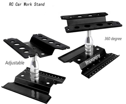 RC Car Work Stand RC Car Repair Work Stand Repair Workstation for 1/8 1/10 1/12 Scale Cars Trucks Monsters Buggies 360 Degree Rotation Lift Lower RC Tool Kit