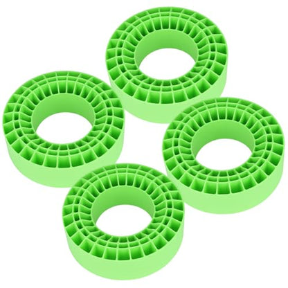 Soft 2.2" Silicone Tire Inserts for RC Crawlers, 4-Pack — Fits 132–134 mm 5.25" OD, 125×45 mm — Waterproof, Sidewall Stabilization, Traction and Climbing Control (Green) - color: Green