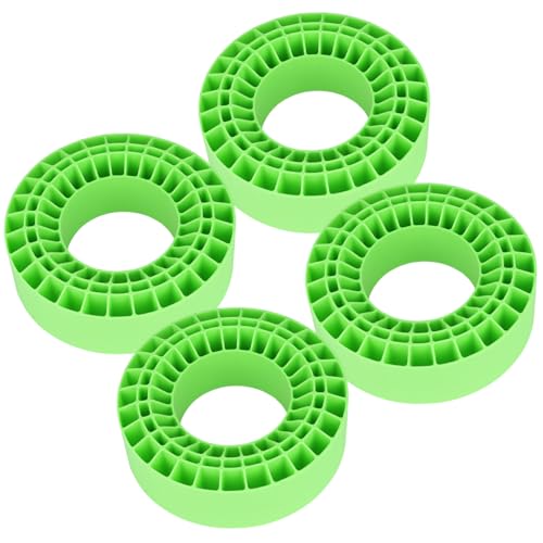 Soft 2.2" Silicone Tire Inserts for RC Crawlers, 4-Pack — Fits 132–134 mm 5.25" OD, 125×45 mm — Waterproof, Sidewall Stabilization, Traction and Climbing Control (Green) - color: Green