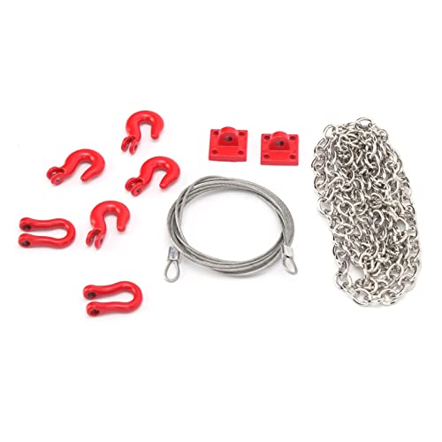 CHICIRIS Metal Trailer Hook Tow Chain Shackle Bracket for 1/10 RC Crawler, Climbing Car with Iron Stainless Steel Parts