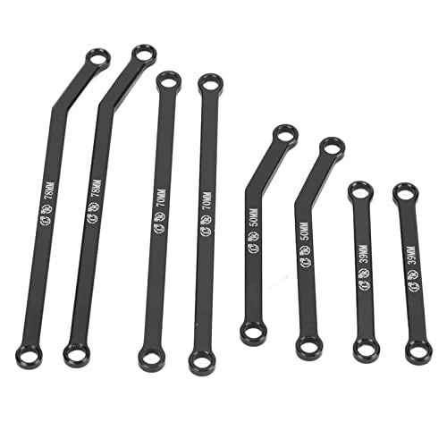 High Clearance RC Front Links Set for AXIAL SCX24 1/24 RC Crawler Car Aluminium Alloy RC Steering Linkage Rod Set (Black) - color: Black