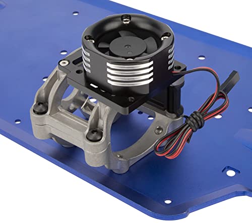DKKY RC Motor Cooling Fan Heatsink 21000 RPM for Traxxas 1/8 4WD Sledge Motor with LED Light, Black - color: Black