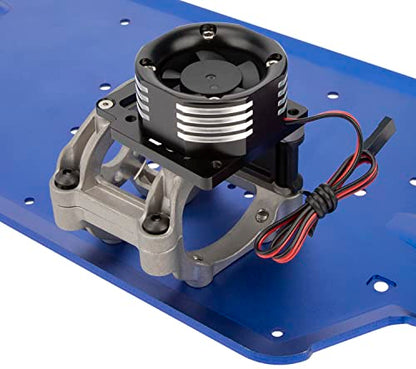DKKY RC Motor Cooling Fan Heatsink 21000 RPM for Traxxas 1/8 4WD Sledge Motor with LED Light, Black - color: Black