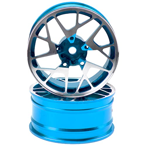 4Pack Metal Wheel Rims 12mm Hex Hub 26mm Width Compatible with Traxxas Tamiya TT01 RedCat Sakura D4 XIS HSP HPI 1/10 On-Road Racing Touring Drift Car (Blue) - color: Blue