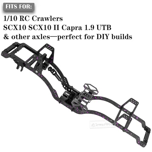 RC Front Mounted Transmission LCG Carbon Fiber Chassis Kit Upgrades Part for 1/10 RC Crawlers SCX10 SCX10 II Capra 1.9 UTB and Other DIY Builds,Carbon Fiber Chassis &Alloy Gearbox,Colorful - color: Colorful(1set)