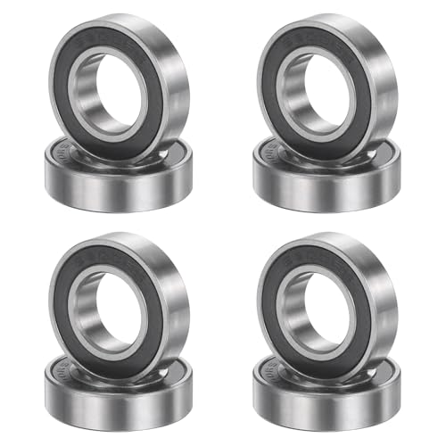 uxcell 8Pcs 6800 2RS 10mmx19mmx5mm Deep Groove Ball Bearings, Double Rubber Shielded Bearing Steel ABEC5 High Performance for Industrial Machinery Precision Transmission, Black - size: 6800 2RS 10mmx19mmx5mm