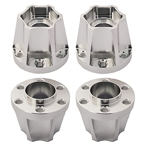 4Pcs Metal RC Wheel Hub Adapter 12mm Hex for 1/10 RC Crawler(S 18mm) | 1.9inch 2.2inch Beadlock Wheel Rim Adapter,18mm Extension Wheel Adapter,Alloy Metal,Silver - size: 18mm