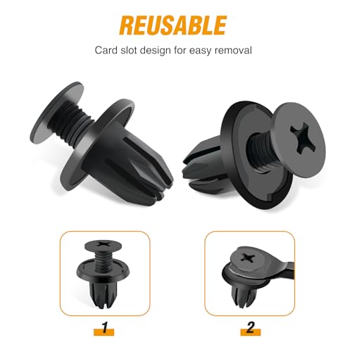 GOOACC 130PCS Body Interior and Exterior Retainer Fastener Clip Rocker Moulding Clip W/Sealer for Mini Cooper 51-71-7-127-742 07-13-1-480-419 BMW Lawson Clip Lizard - color: 130Pcs Rivet Clips