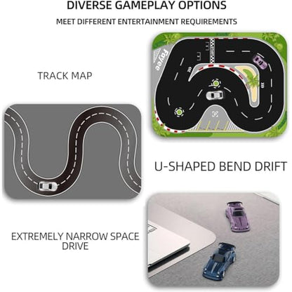 Mini Desktop RC Drift Car, 1:64 Scale 4WD High-Speed 2.4Ghz Remote Control Racing Sports Car with LED Lights for Adults Hobbyists - color: Blue