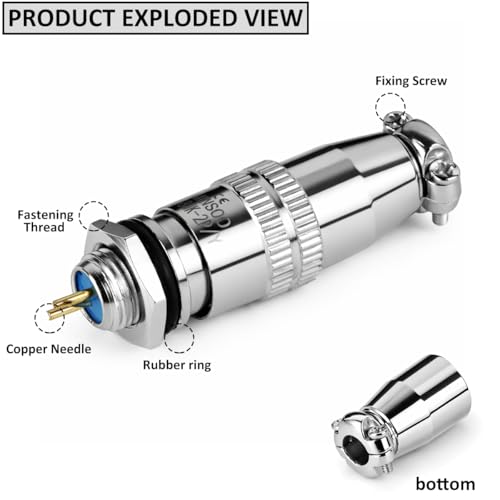 [Pack of 4] CLYXGS XS8 Push-Pull Aviation Connector, 2 Pin Self-Latching Circular Plug & Socket, Quick Release Ball Detent Locking, 8mm Mounting, 3A 250V Metal Industrial Wire Connector - style: XS8-2