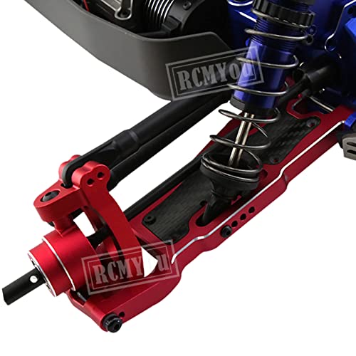 RC Alloy Caster Block & Steering Blocks & Rear Stub Axle Carriers Upgrades Part for 1/8 Sledge 4WD, Hops up for Sledge 4WD Monster Truck #95076-4,Replace #9537,#9532,#9552,Red - color: Red