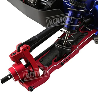 RC Alloy Caster Block & Steering Blocks & Rear Stub Axle Carriers Upgrades Part for 1/8 Sledge 4WD, Hops up for Sledge 4WD Monster Truck #95076-4,Replace #9537,#9532,#9552,Red - color: Red