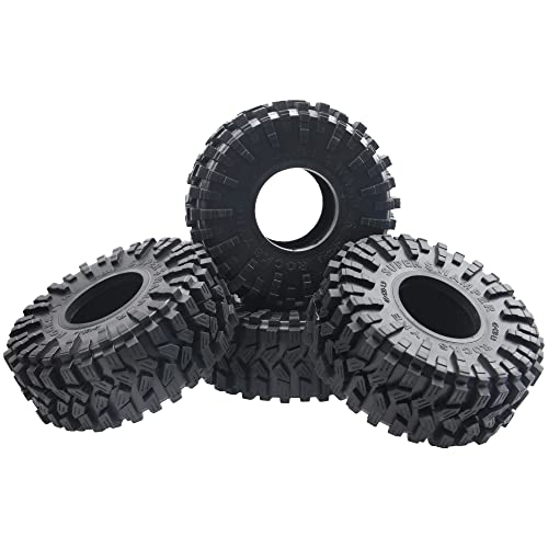 1.9 Crawler Tires 4.72" OD Rubber Tires Fit 1.9" Beadlock Wheel Rims Compatible with Traxxas TRX-4 SCX10 90047 SCX10 III AXI03007 CC01 1/10 RC Crawler