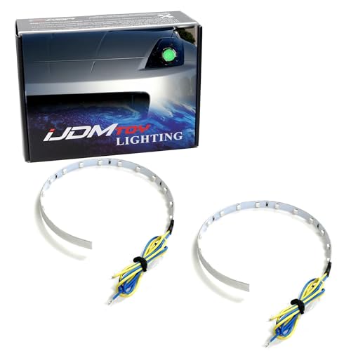 iJDMTOY Emerald Green 15-SMD LED Accent Ambient Lighting Kit Compatible with Car Motorcycle Projector Lens Demon Eye Retrofit - color: Green