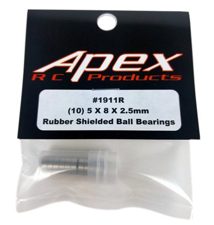10 Pack 5x8x2.5mm Rubber Shielded Ball Bearings MR85-2RS - Apex RC Products #1911R