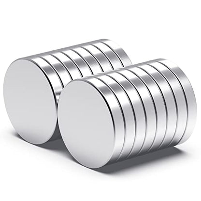 Strong Neodymium Magnets - Rare Earth, Heavy Duty, Round, Small, 0.79 x 0.12 Inch, 16 PCS - color: Silver, size: 0.79inch 16PCS