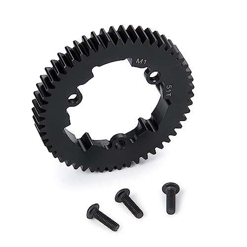 Steel 51T Main Spur Gear M1 for Tra-xxas X-MAXX XRT E-REVO 2.0 New | MAXX XO-1 6S 8S Maxx 4S 1/5 1/6 1/7 1/10 RC Car Upgrade - size: 51T
