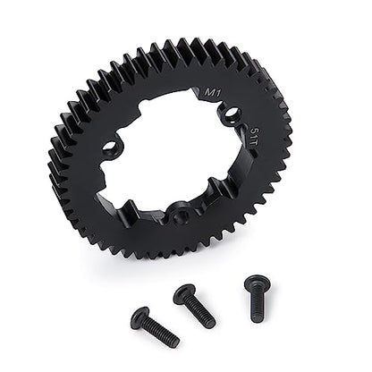 Steel 51T Main Spur Gear M1 for Tra-xxas X-MAXX XRT E-REVO 2.0 New | MAXX XO-1 6S 8S Maxx 4S 1/5 1/6 1/7 1/10 RC Car Upgrade - size: 51T