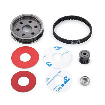 Que-T RC Car Belt Drive Transmission Gears System for 1:10 Axial SCX10 90046 Upgrade Parts (for 3.17mm Motor Gear) - size: for 3.17mm Motor Gear