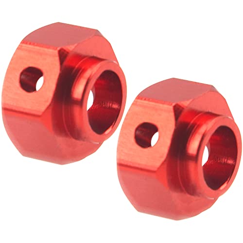ShareGoo Aluminum RC 12mm Hex Extended Wheel Hex Hub Extension 6mm Offset Spacers Compatible with Traxxas TRX4 TRX6 1/10 RC Crawler (6mm, Red) - color: Red, size: 6mm