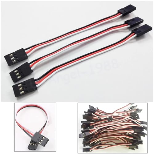 30Pcs Servo Extension Cable 100-500mm Male to Female for JR Futaba RC Receiver | 30pcs servo extension wire set, 100-500mm lengths, male to female JR plug, for RC car plane helicopter(500MM) - color: 500mm