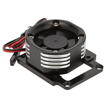 DKKY RC Motor Cooling Fan Heatsink 21000 RPM for Traxxas 1/8 4WD Sledge Motor with LED Light, Black - color: Black