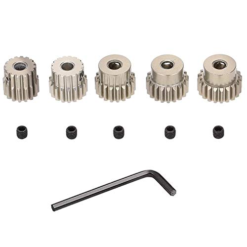 Globact 48DP 3.175mm 16T 17T 18T 19T 20T Pinion Motor Gear for 1/10 RC Car Brushed Brushless Motor | 0.53 Mod 48 Pitch 3.175mm Shaft Pinion Gear fits 1/10 RC Car Brushed Brushless Motor