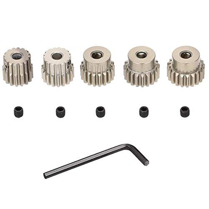 Globact 48DP 3.175mm 16T 17T 18T 19T 20T Pinion Motor Gear for 1/10 RC Car Brushed Brushless Motor | 0.53 Mod 48 Pitch 3.175mm Shaft Pinion Gear fits 1/10 RC Car Brushed Brushless Motor