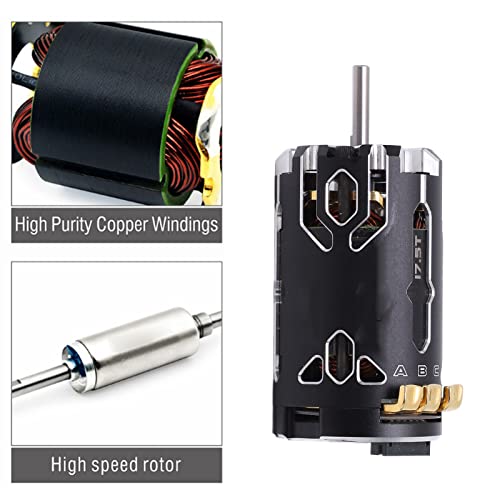 WW 2500KV Sensored Brushless Motor, 380 Size RC Brushless Motor, 17.5T High - Efficiency Motor with 3.175mm Shaft for 1/12 and 1/14 Scale RC Cars, Aluminum Alloy Shell,