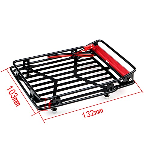 KYX Racing Metal Roof Rack 132x103mm w/LED Lamp Upgrades Parts Accessories for RC Crawler Car SCX10 II 90046 90047 SCX10 III Traxxas TRX4 TRX6 Redcat Gen8 Scout II