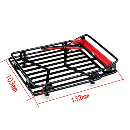 KYX Racing Metal Roof Rack 132x103mm w/LED Lamp Upgrades Parts Accessories for RC Crawler Car SCX10 II 90046 90047 SCX10 III Traxxas TRX4 TRX6 Redcat Gen8 Scout II